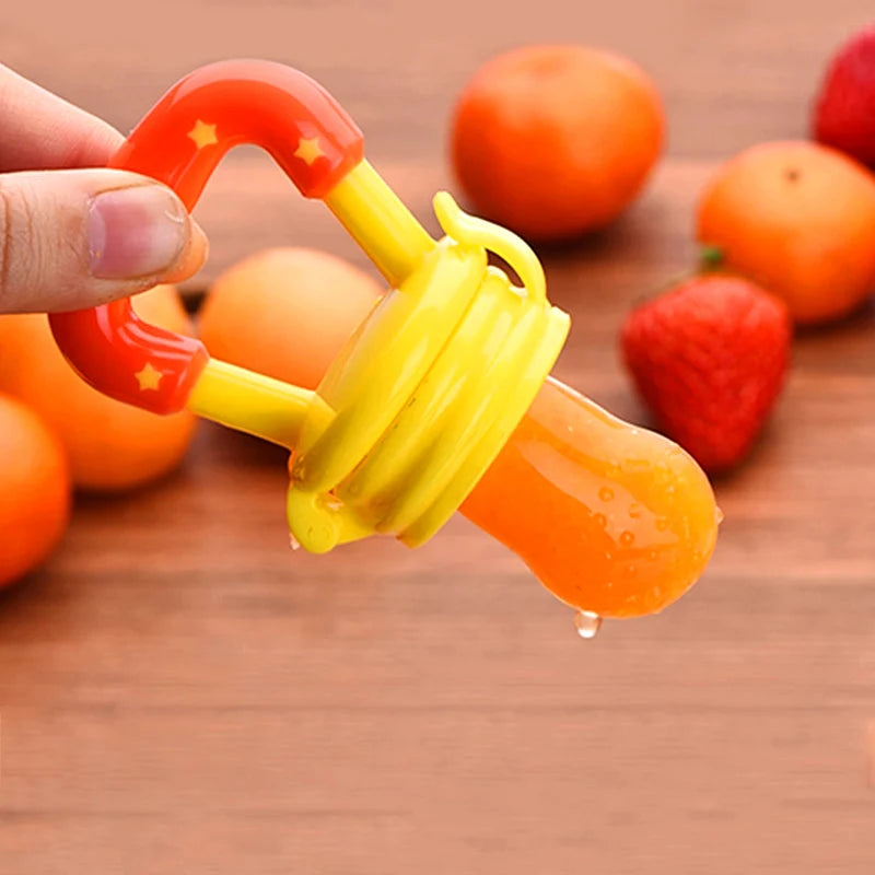 Baby Fruit Feeder Pacifier Bottle Red Yellow BPA-Free