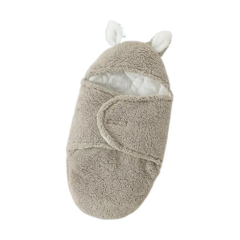 Baby Hooded Sleeping Bag with Animal Ears, Fleece Material, Multiple Colors