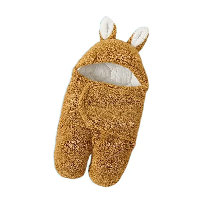 Baby Hooded Sleeping Bag with Animal Ears, Fleece Material, Multiple Colors