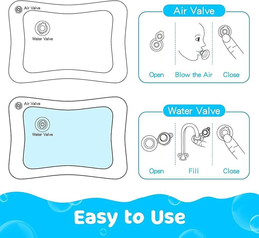 Inflatable Baby Water Play Mat Multicolor Waterproof 26.5"