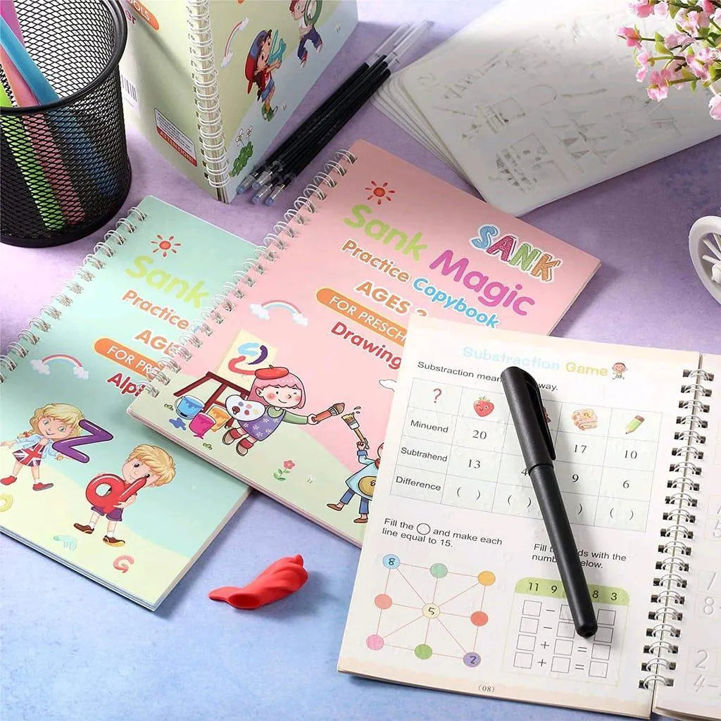 Sank Magic Tracing Books Set for Preschoolers 4 Books + Pen