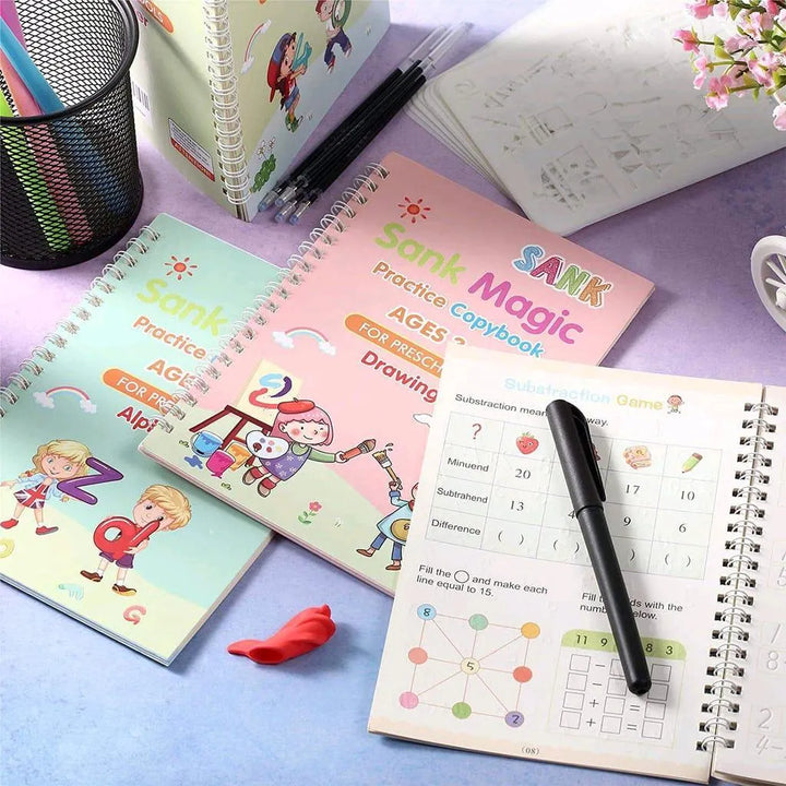 Sank Magic Tracing Books Set for Preschoolers 4 Books + Pen