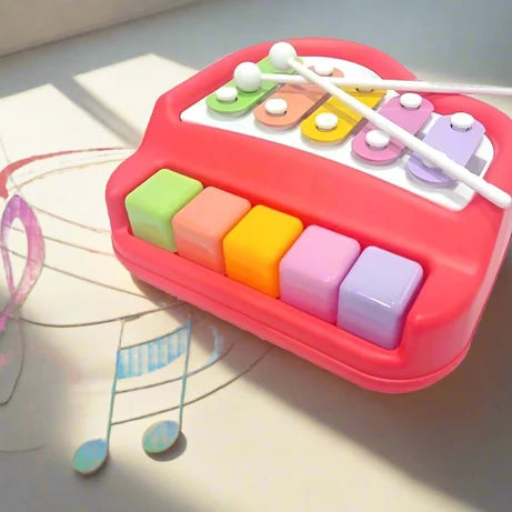 2-in-1 Kids Piano & Xylophone Toy | 5-Key Rainbow Musical Toy for Toddlers (3+ Years)