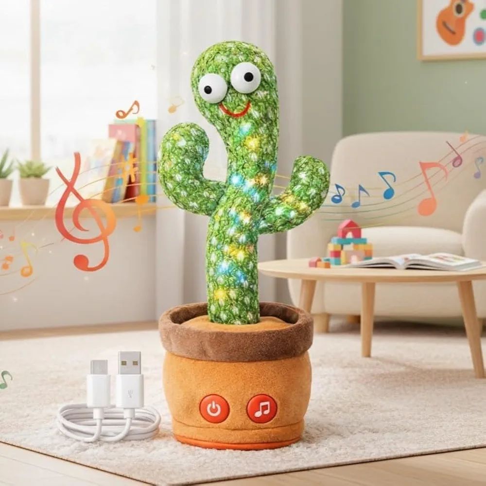 Dancing Talking Cactus Toy – Rechargeable Interactive Musical Plush