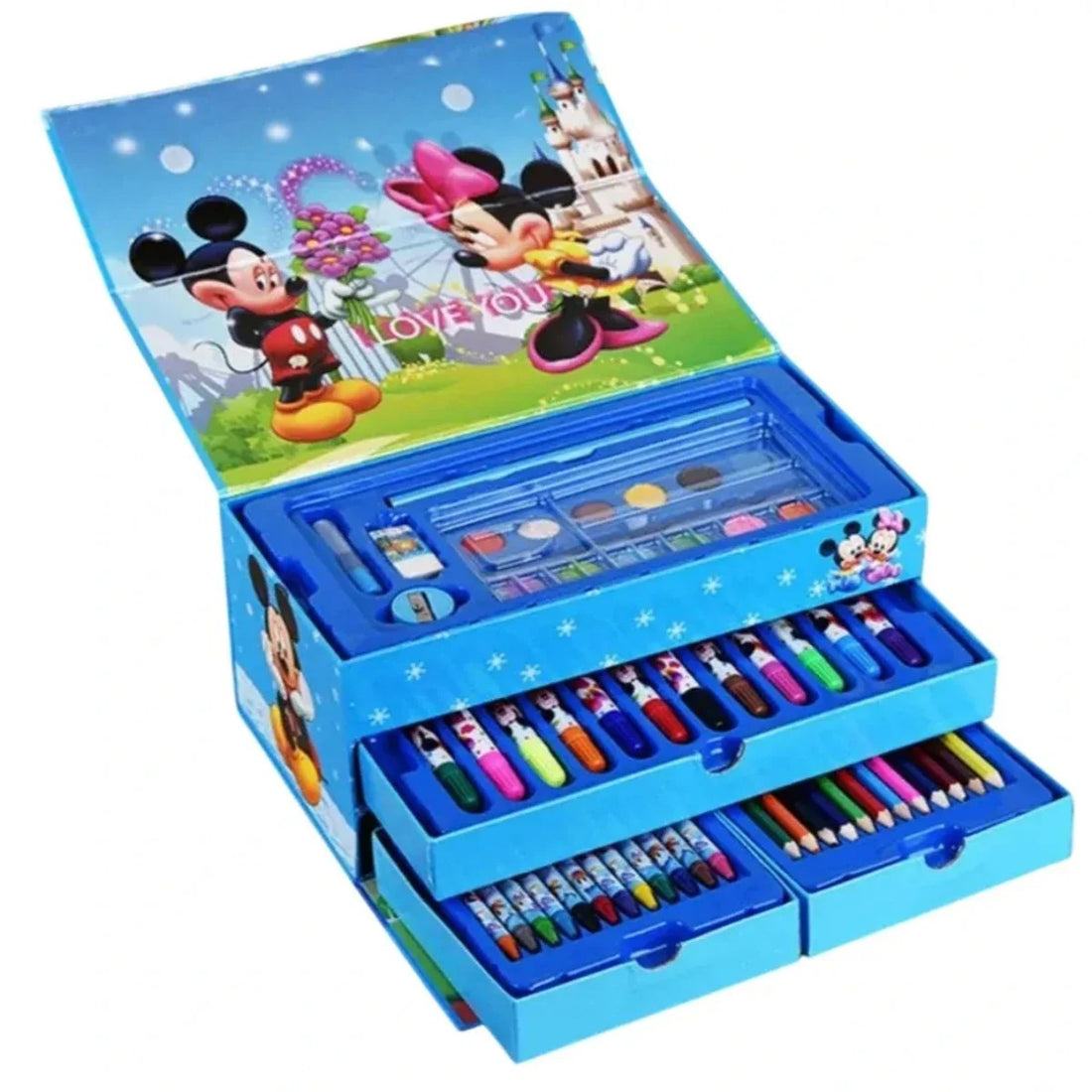 54 Pcs Color Kit - Art Accessory Designed For Creative Drawing And Daily Craft Routine (Random Colour) - Blue Boy