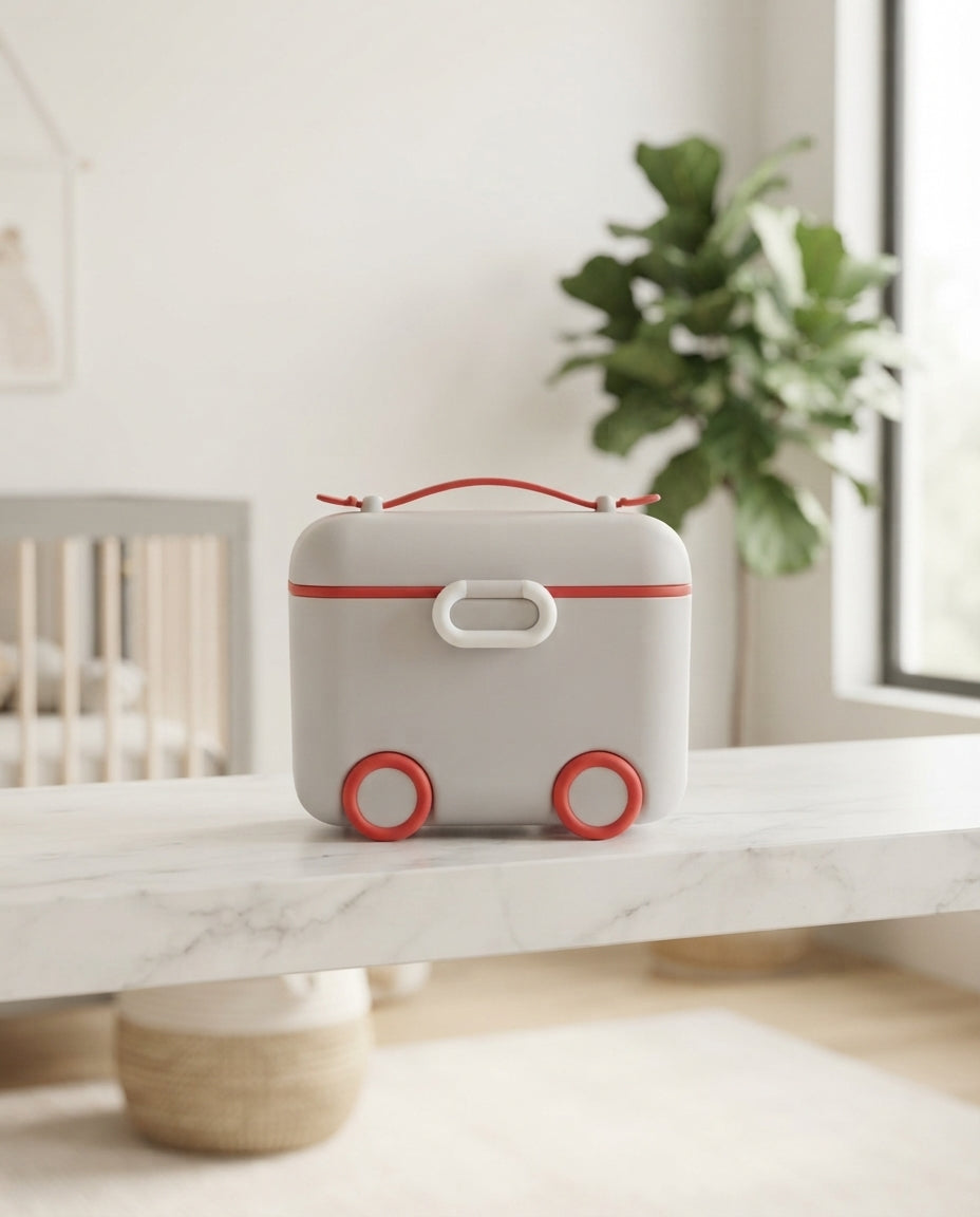 Portable Baby Milk Powder Container with Spoon (Random Colour)