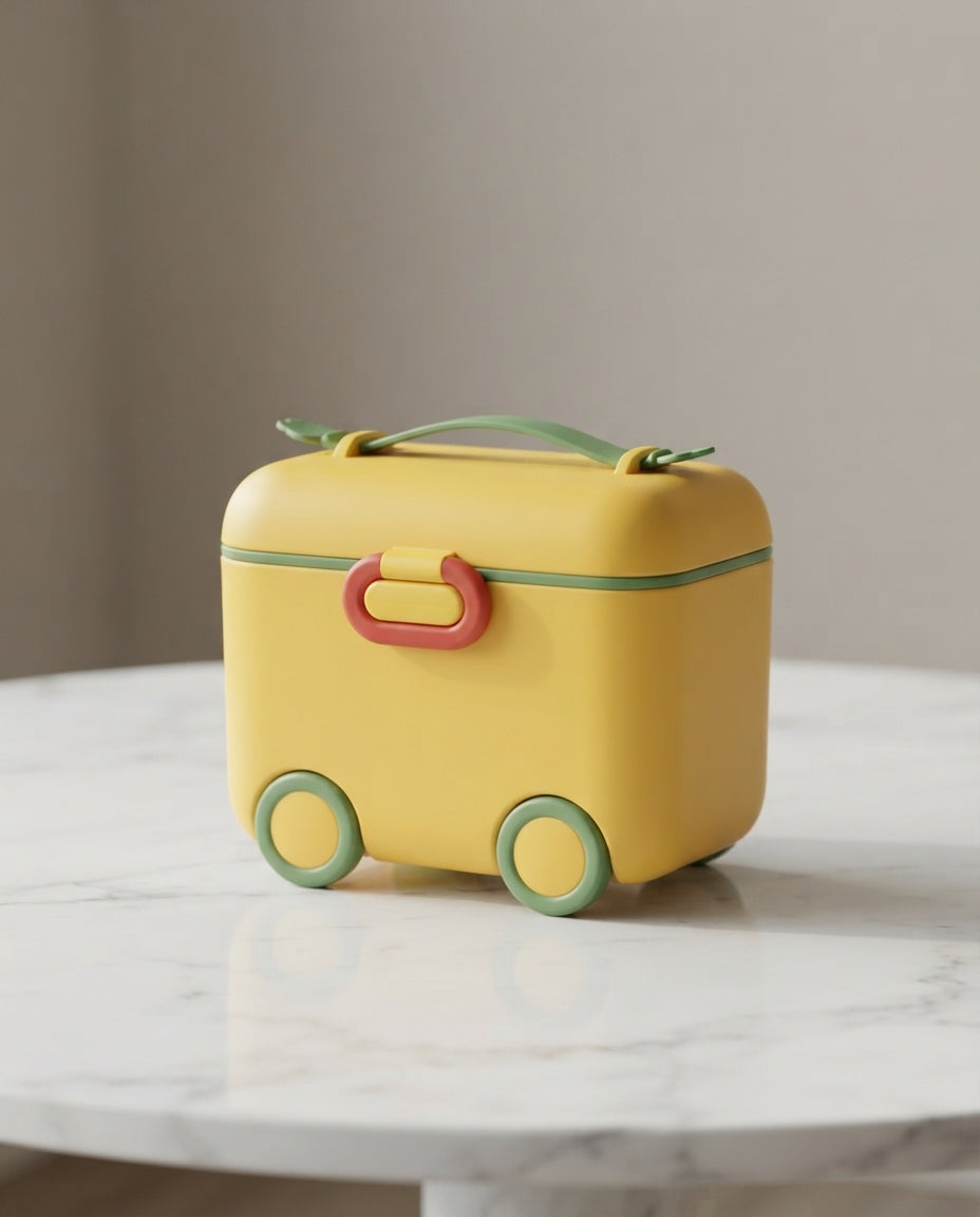 Portable Baby Milk Powder Container with Spoon (Random Colour)