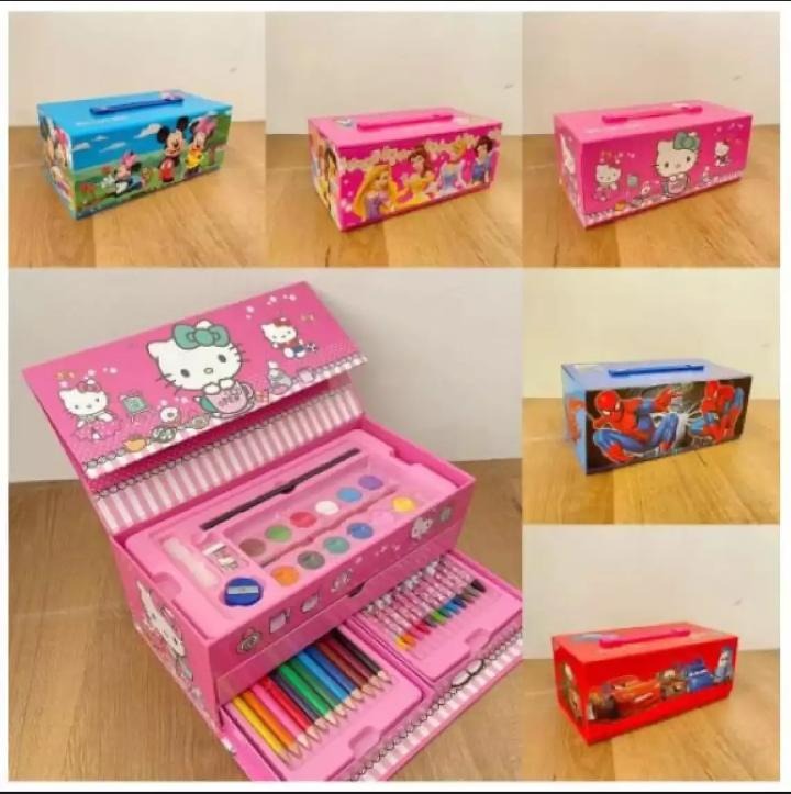 54 Pcs Color Kit - Art Accessory Designed For Creative Drawing And Daily Craft Routine (Random Colour) - Blue Boy