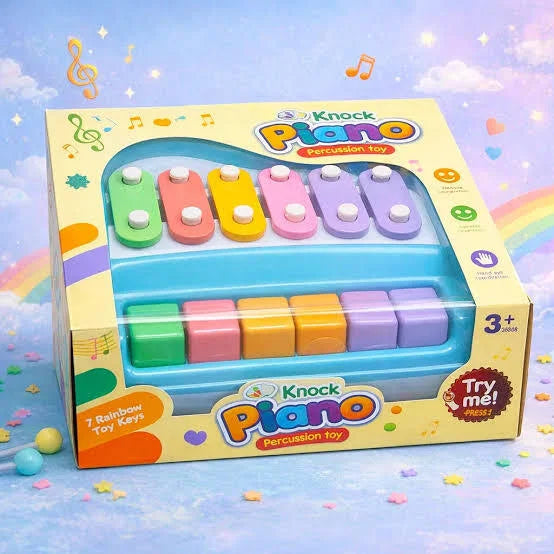 2-in-1 Kids Piano & Xylophone Toy | 5-Key Rainbow Musical Toy for Toddlers (3+ Years)