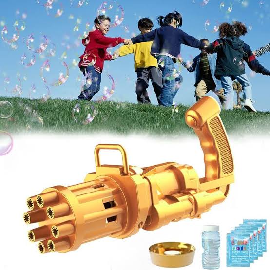 Golden 8-Hole Bubble Gun for Kids & Parties
