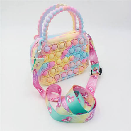 Rainbow Pop-it Saddle Crossbody Bag for Girls