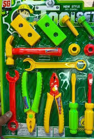 Kids Tool Set 13 Pcs Multicolor Plastic Toy for Ages 3-5