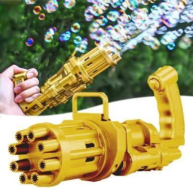 Golden 8-Hole Bubble Gun for Kids & Parties