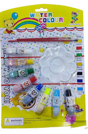 Watercolor Paint Set 8 Pcs Multicolor with Brush & Palette