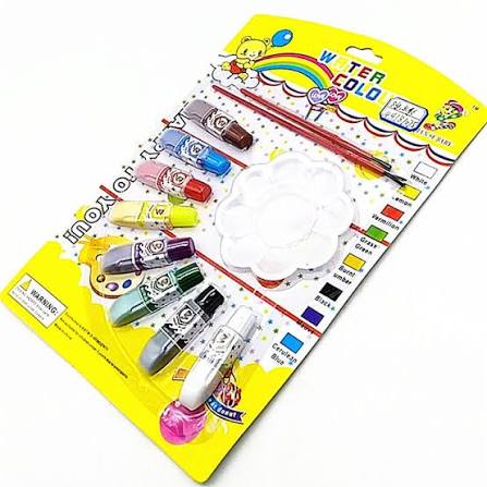 Watercolor Paint Set 8 Pcs Multicolor with Brush & Palette