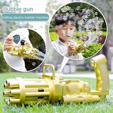 Golden 8-Hole Bubble Gun for Kids & Parties