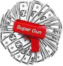 Super Money Gun Red Party Gift Toy for Kids