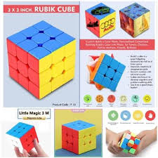 Kids Rubik Cube Multicolor Plastic Educational Toy 1-12 Years