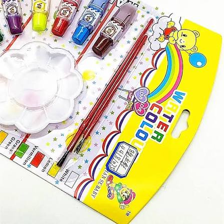 Watercolor Paint Set 8 Pcs Multicolor with Brush & Palette