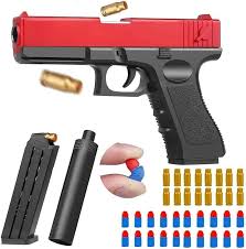 Kids Red Black Plastic Toy Gun 3-5 Years