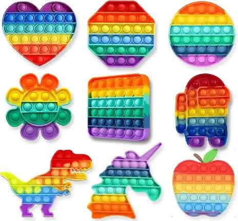 Rainbow Pop It Fidget Toy for Kids Stress Relief